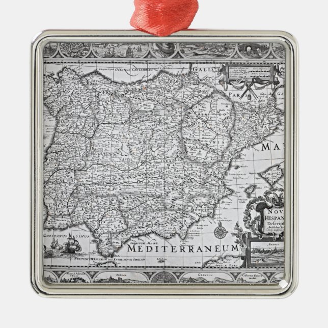 Map of Spain Metal Ornament (Front)