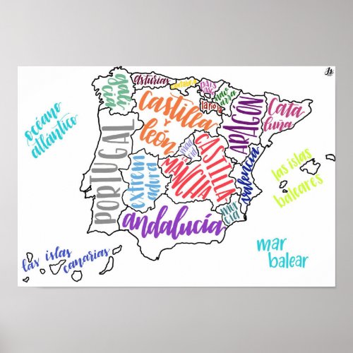 Map of Spain Poster