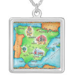 Map Of Spain Silver Plated Necklace at Zazzle