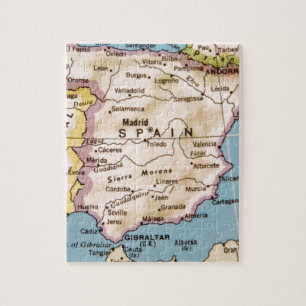 Map of Spain Vintage Design Jigsaw Puzzle