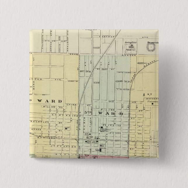 Map of Springfield City Button (Front)