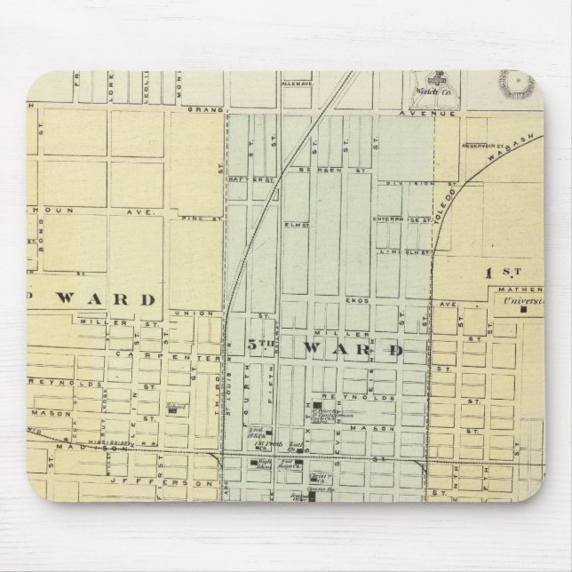Map of Springfield City Mouse Pad (Front)