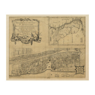 Map of St. Augustine Florida (1764) Wood Wall Decor