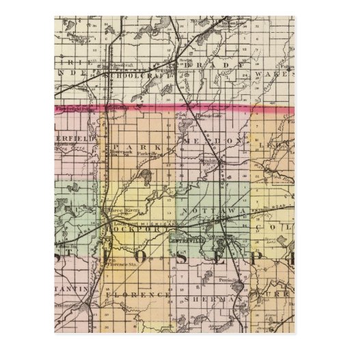 Map of St Joseph County, Michigan Postcard | Zazzle