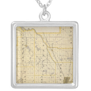 Map of St Joseph County Silver Plated Necklace