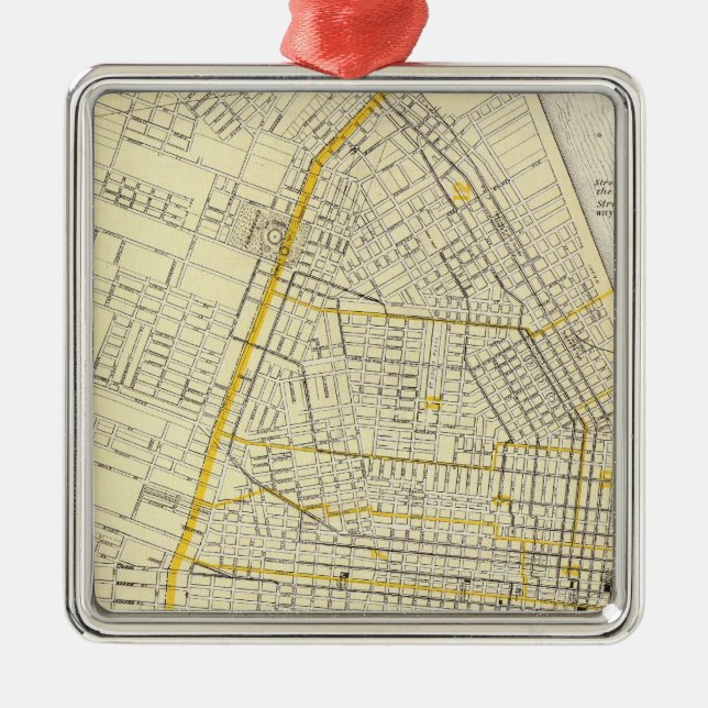 Map of St Louis City Metal Ornament (Front)