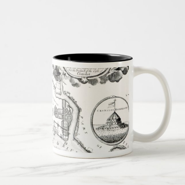 Map of St.Petersburg Two-Tone Coffee Mug (Right)