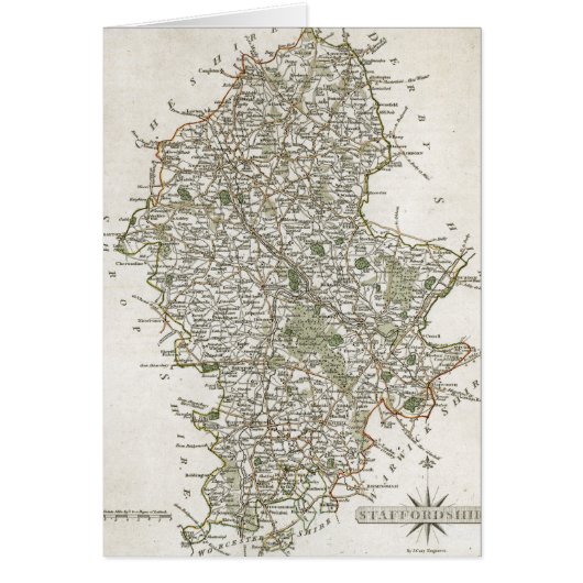 MAP OF STAFFORDSHIRE, 1793 CARDS (Front)