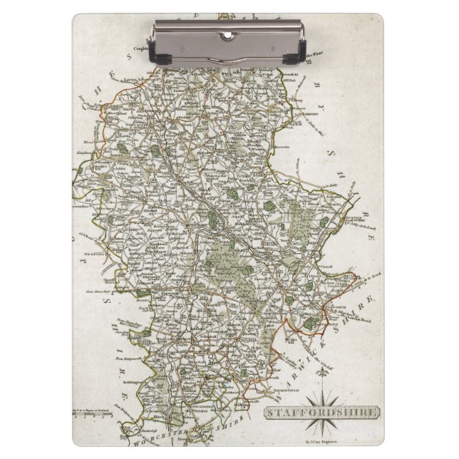 MAP OF STAFFORDSHIRE, 1793 CLIPBOARD (Front)