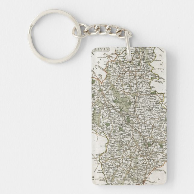MAP OF STAFFORDSHIRE, 1793 KEYCHAIN (Front)
