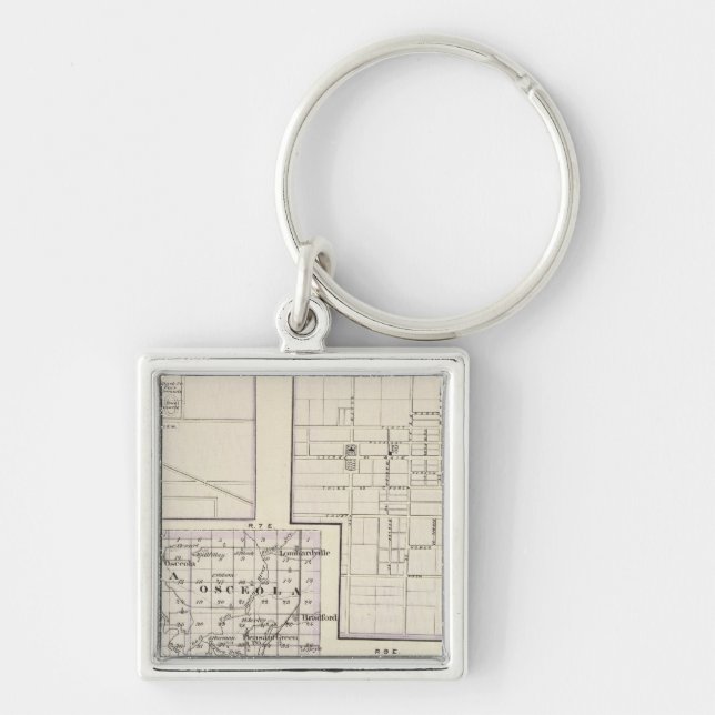 Map of Stark and west part of Marshall counties Keychain (Front)