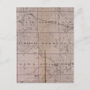 Map of Stearns County, Minnesota Postcard