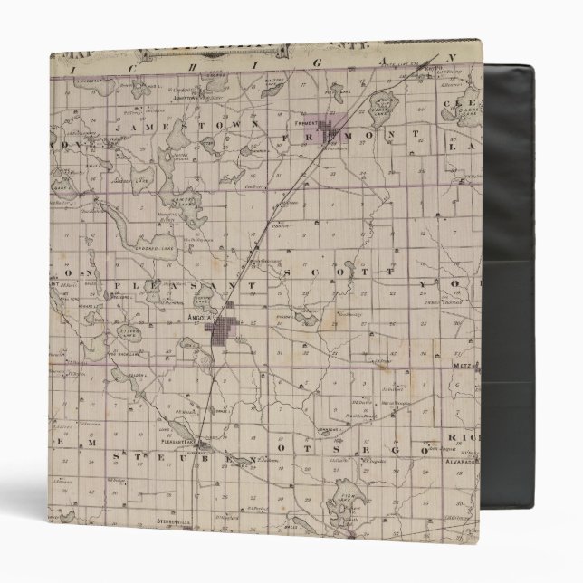 Map of Steuben County Indiana 3 Ring Binder (Front/Inside)