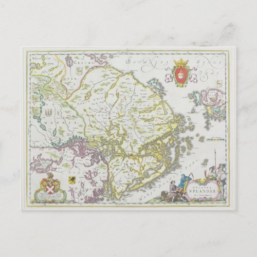 Map of Stockholm Sweden Postcard