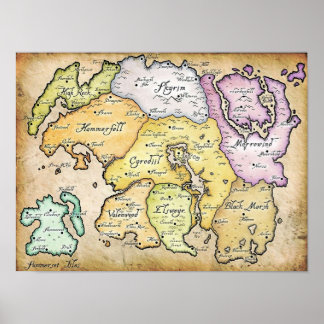 Map of Tamriel Poster