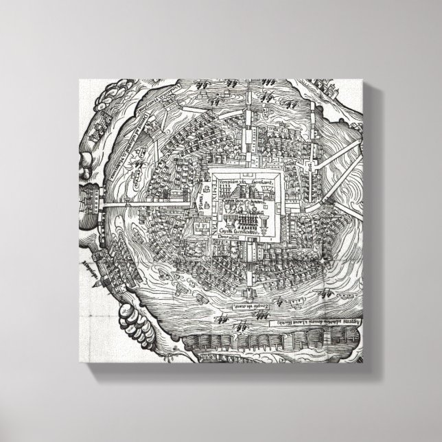 Map of Tenochtitlan Canvas Print (Front)