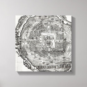Map of Tenochtitlan Canvas Print