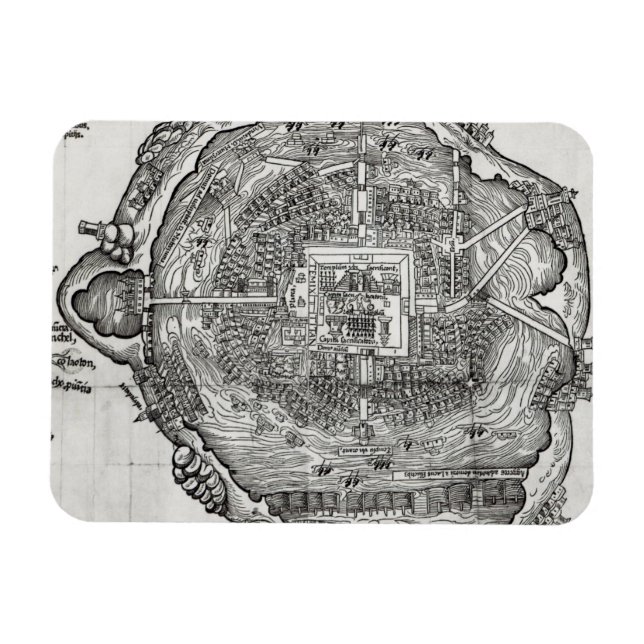 Map of Tenochtitlan Magnet (Horizontal)