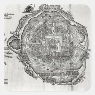 Map of Tenochtitlan Square Sticker