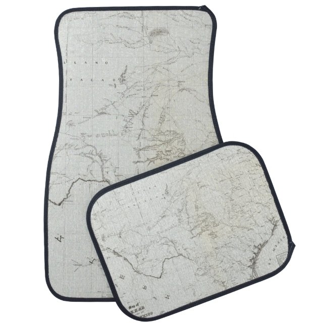 Map of Texas and part of New Mexico Car Floor Mat (Set)