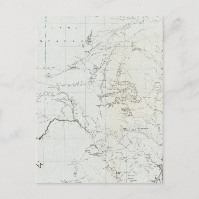 Map of Texas and part of New Mexico Postcard (Front)