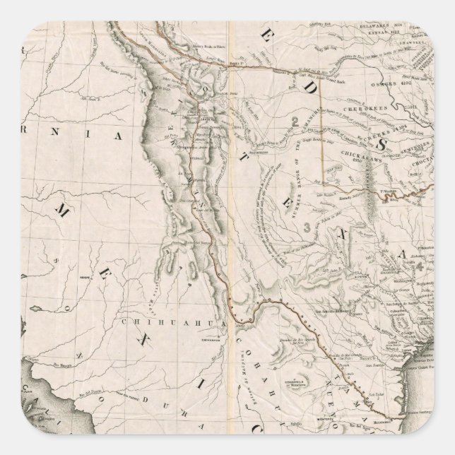 Map Of Texas And The Countries Adjacent Square Sticker (Front)
