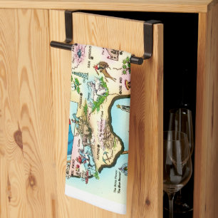 Map of Texas Greeting Kitchen Towel