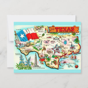 Map of Texas Greeting Postcard