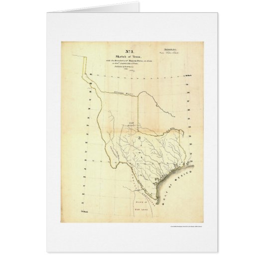 Map of Texas & Mexican States by Tanner 1839 Cards (Front)