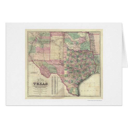 Map of Texas Territory by Colton 1872 (Front Horizontal)