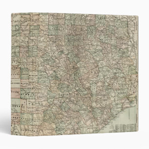 Map of Texas with County Borders Binder