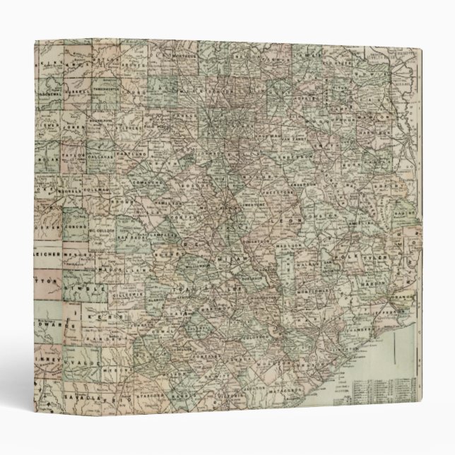 Map of Texas with County Borders Binder (Front/Spine)
