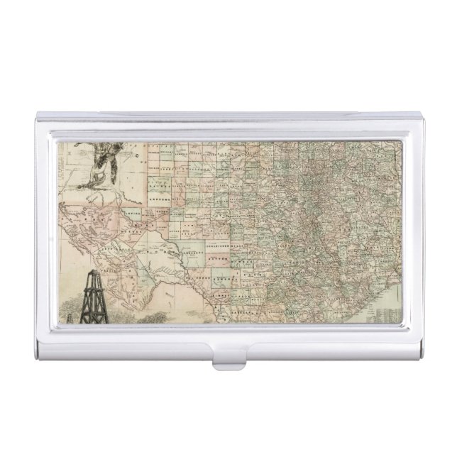 Map of Texas with County Borders Business Card Case (Front)