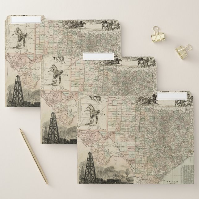 Map of Texas with County Borders File Folder (Set)