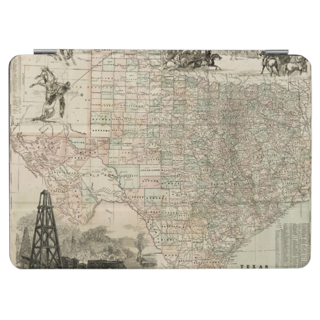 Map of Texas with County Borders iPad Air Cover (Horizontal)
