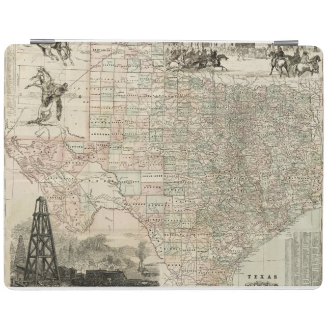 Map of Texas with County Borders iPad Air Cover (Horizontal)