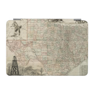 Map of Texas with County Borders iPad Mini Cover