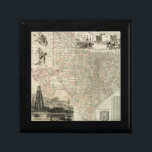 Map of Texas with County Borders Jewelry Box<br><div class="desc">This amazing map of the state of Texas shows how the county lines were drawn. It alaso contains renderings of the Alamo,  an oil derrick,  and cowboys on horses. Show a little love to the Lone Star State by purchasing this print!</div>