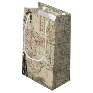 Map of Texas with County Borders Small Gift Bag