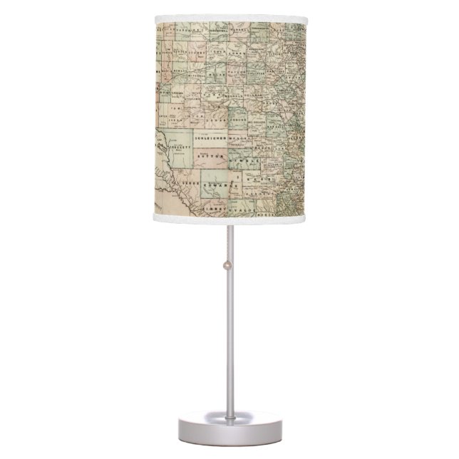 Map of Texas with County Borders Table Lamp (Front)