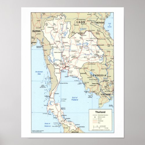 Map of Thailand Poster