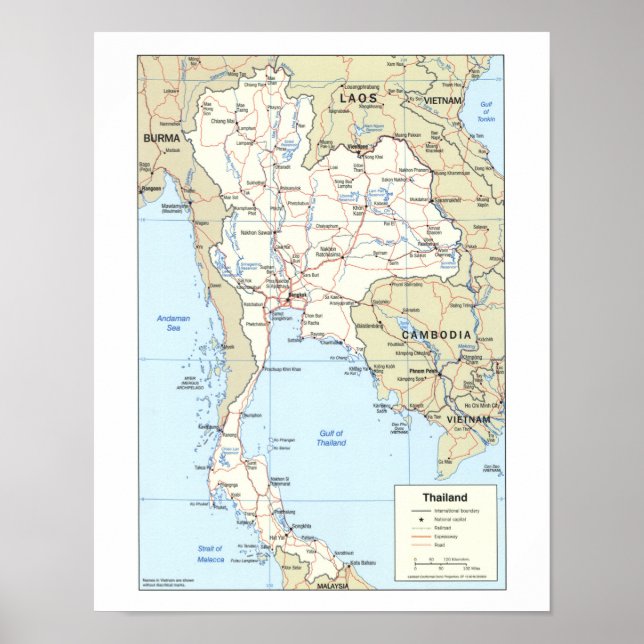 Map of Thailand Poster (Front)