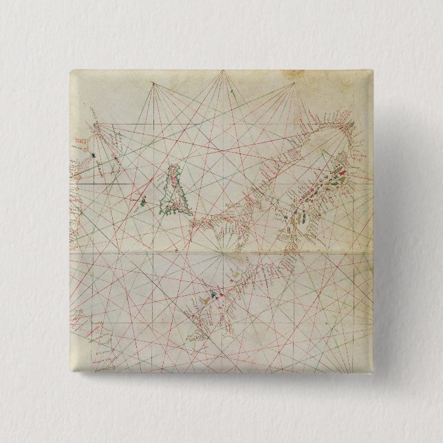 Map of the Adriatic Sea Pinback Button (Front)
