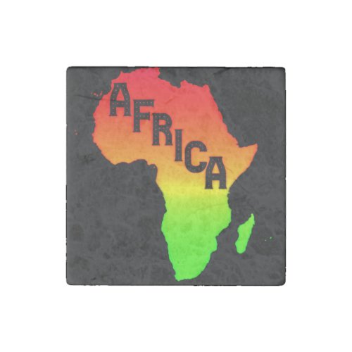 Map of the Africa      Stone Magnet
