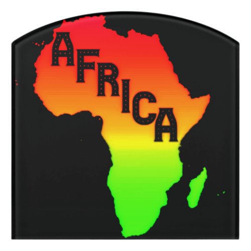 Map of the African Continent     Door Sign