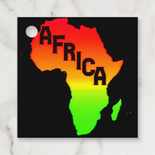 Map of the African Continent  Favor Tags
