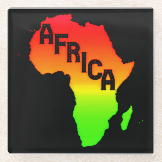 Map of the African Continent Glass Coaster