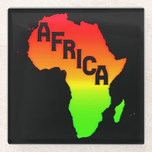 Map of the African Continent   Glass Coaster