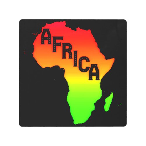 Map of the African Continent    Metal Print