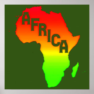 Map of the African Continent Poster